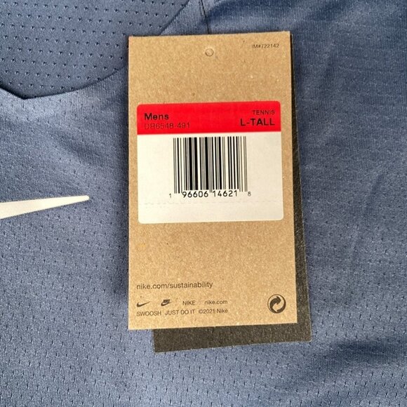 Nike Court Dri-FIT Tennis Tour Shirt Player Issue Exclusive Size Large TALL Men - Picture 6 of 6